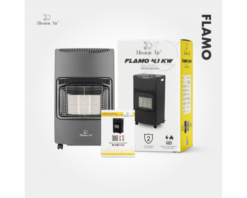 Портативный газовый обогреватель FLAMO 3 режима мощности (1400 Вт, 2750 Вт, 4100 Вт) + шланг + редуктор, Польша
