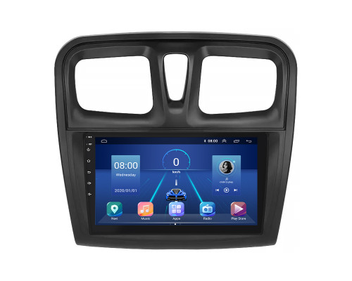 Штатная магнитола Lesko для Dacia Logan II Рестайлинг 2016-2020 экран 9" 4/64Gb 4G Wi-Fi GPS Top