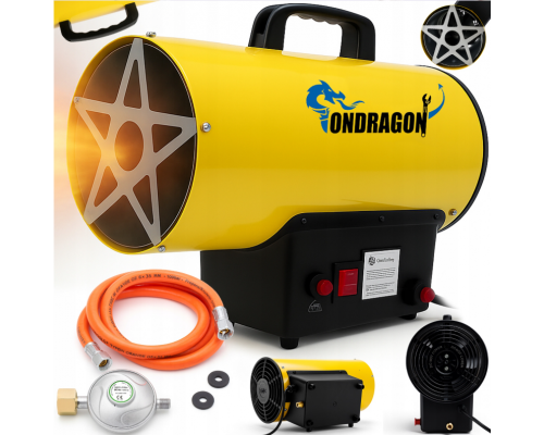 Газовый обогреватель / Газовая тепловая пушка (дуйка) 15 кВт Ondragon (Пропан/Бутан) + шланг и редуктор (Польша)