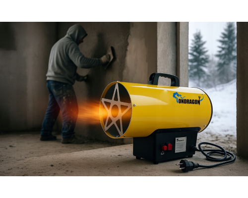 Газовый обогреватель / Газовая тепловая пушка (дуйка) 15 кВт Ondragon (Пропан/Бутан) + шланг и редуктор (Польша)
