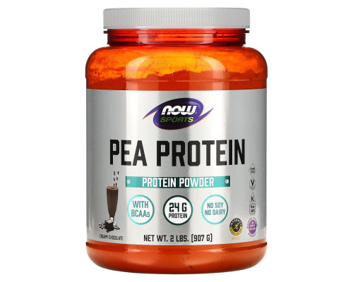 Гороховий протеїн, Pea Protein, Now Foods, Sports, порошок, вершковий шоколад, 907 г