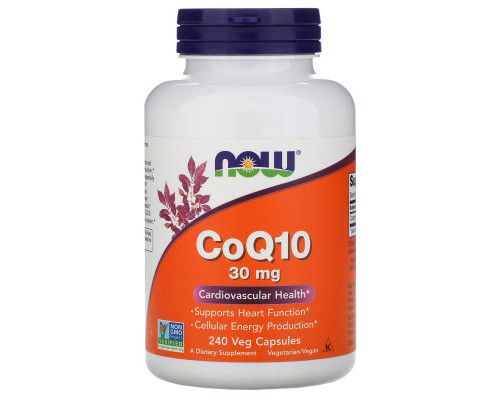 Коензим Q10, CoQ10, Now Foods, 30 мг, 240 вегетаріанських капсул