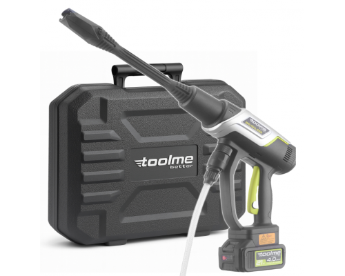 Аккумуляторная мойка высокого давления Toolme TM280 PRO BRUSHLESS 450 Вт с алюминиевой помпой, 2 АКБ 21В, пеногенератор (Польша)