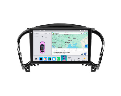 Штатная магнитола Lesko для Nissan Juke I Рестайлинг 2014-2019 экран 9" 4/64 QLED CarPlay 4G Wi-Fi GPS 360 Prime