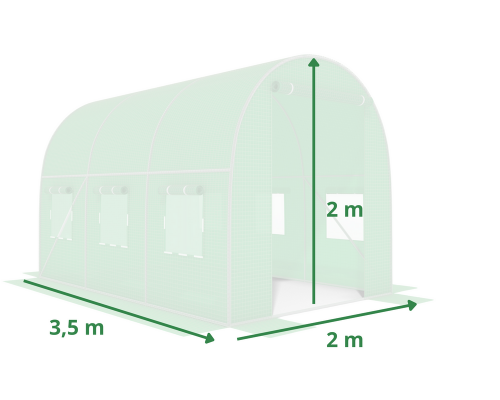 Пленка для теплицы 7 м²,армированная, плотность 140 г/м2, с UV-4 фильтром, Зеленая (Польша)