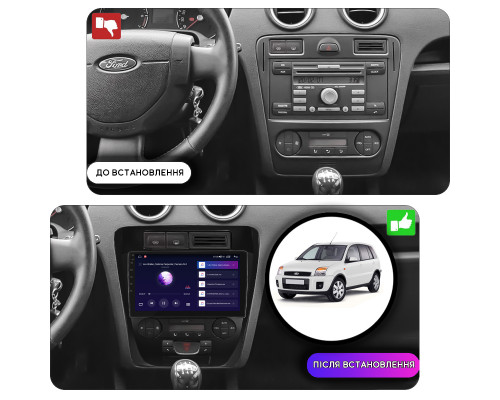 Штатная магнитола Lesko для Ford Fusion I 2002-2005 экран 9" 4/64Gb CarPlay 4G Wi-Fi GPS Prime