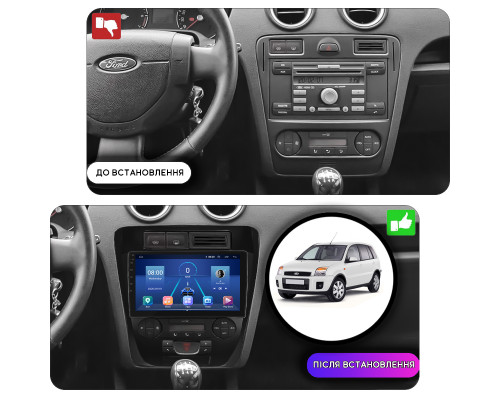 Штатная магнитола Lesko для Ford Fusion I 2002-2005 экран 9" 2/32Gb 4G Wi-Fi GPS Top