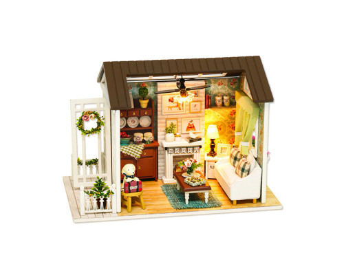 Кукольный дом конструктор DIY Cute Room 8008-D Гостиная с верандой и камином