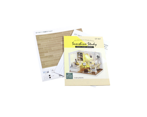 Кукольный дом конструктор DIY Cute Room QT-007-B Sunshine Study Room