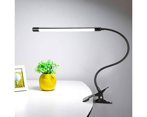 Настольная LED лампа M006-1 с прищепкой переносная светодиодная гибкая USB Black