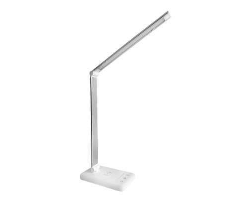Настольная LED лампа M856 светодиодная с беспроводной зарядкой White + Silver
