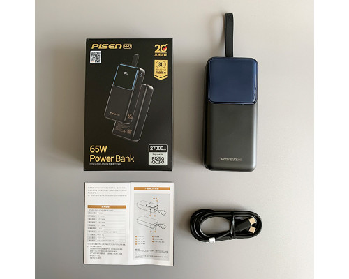 УМБ Повербанк Pisen Quick 27000 mAh 65W Smart Chip Quick Charging (TP-D126) Black