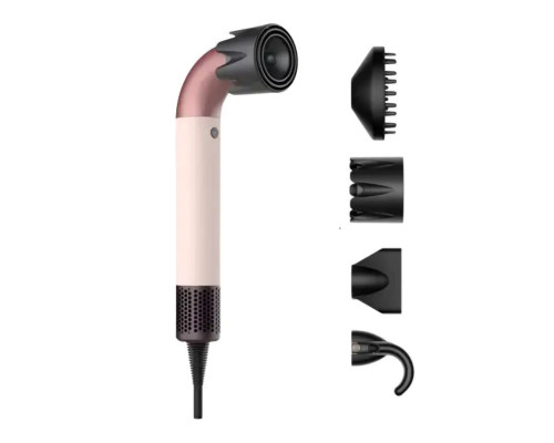 Фен стайлер Super Hairdryer мультистайлер 1600 Вт прилад для волосся з холодним гарячим повітрям 4 насадки Рожевий HP-3P
