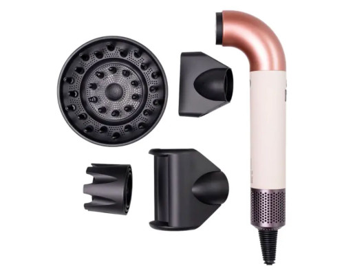 Фен стайлер Super Hairdryer мультистайлер 1600 Вт прилад для волосся з холодним гарячим повітрям 4 насадки Рожевий HP-3P