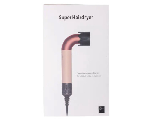 Фен стайлер Super Hairdryer мультистайлер 1600 Вт прилад для волосся з холодним гарячим повітрям 4 насадки Рожевий HP-3P