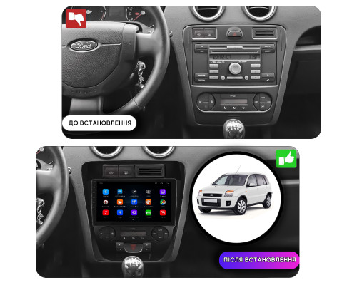 Штатная магнитола Lesko для Ford Fusion I 2002-2005 экран 9" 1/16Gb Wi-Fi GPS Base