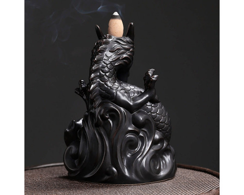 Подставка для благовоний JC2022082200001 Дракон с шаром с обратным потоком жидкого дыма держатель для ароматических палочек и конусов