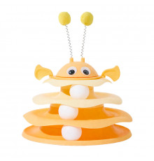 Игрушка Taotaopets 079906 для кота интелектуальная 3-х уровневая Башня Yellow