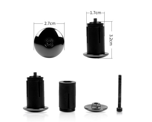 Заглушки в руль West Biking YP0804058 Black
