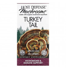 Траметес різнокольоровий, Turkey Tail, Fungi Perfecti, Host Defense, підтримка імунітету, 120 вегетаріанських капсул