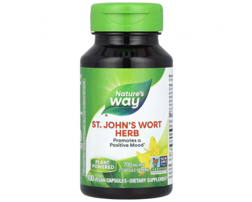 Звіробій, St. John's Wort, Nature's Way, трава, 700 мг, 100 вегетаріанських капсул (350 мг у капсулі)