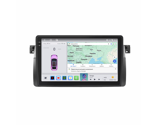 Штатная магнитола Lesko для BMW 3 серии IV (E46) Рестайлинг 2001-2007 экран 9" 4/64 QLED CarPlay 4G Wi-Fi GPS 360 Prime
