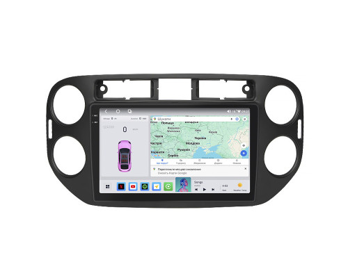 Штатная магнитола Lesko для Volkswagen Tiguan I 2007-2011 экран 9" 4/64 QLED CarPlay 4G Wi-Fi GPS 360 Prime