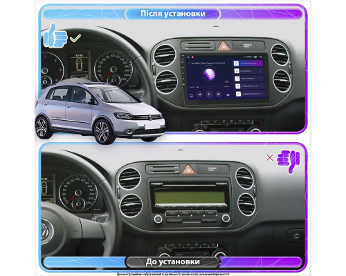 Штатная магнитола Lesko для Volkswagen Golf Plus II 2009-2014 экран 9" 2/32Gb CarPlay 4G Wi-Fi GPS Prime