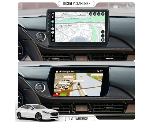 Штатная магнитола Lesko для Mazda 6 III (GJ) Рестайлинг 2 2018-н.в. экран 9" 4/64Gb CarPlay 4G Wi-Fi GPS Prime