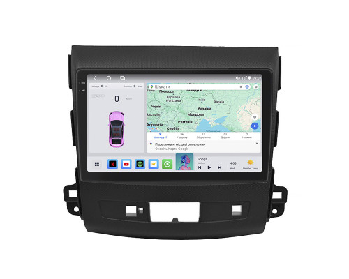 Штатная магнитола Lesko для Peugeot 4007  2007-2012 экран 9" 4/64 QLED CarPlay 4G Wi-Fi GPS 360 Prime