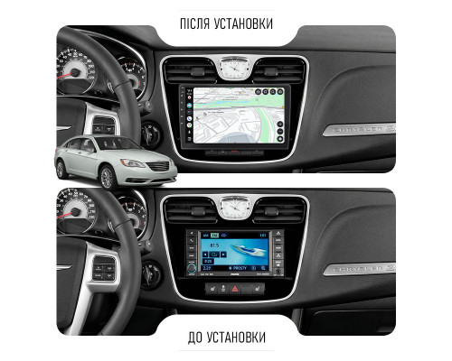 Штатная магнитола Lesko для Chrysler 200 I 2010-2014 экран 9" 6/128Gb 4G Wi-Fi GPS Top