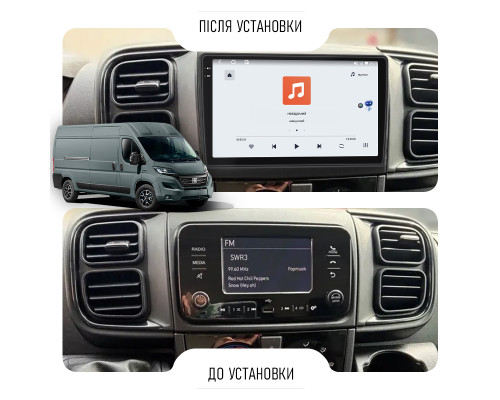 Штатная магнитола Lesko для Fiat Ducato ІII Рестайлинг 2 2021-н.в экран 9" 4/64 QLED CarPlay 4G Wi-Fi GPS 360 Prime