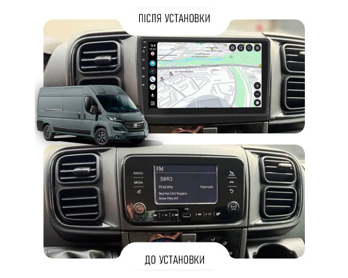 Штатная магнитола Lesko для Fiat Ducato ІII Рестайлинг 2 2021-н.в экран 9" 2/32Gb 4G Wi-Fi GPS Top