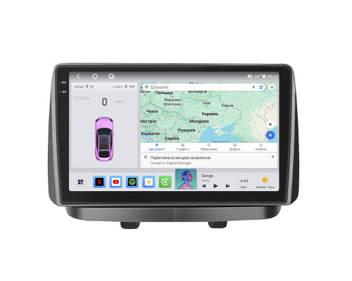 Штатная магнитола Lesko для Fiat Doblo I 2000-2005 экран 10" 4/64 QLED CarPlay 4G Wi-Fi GPS 360 Prime