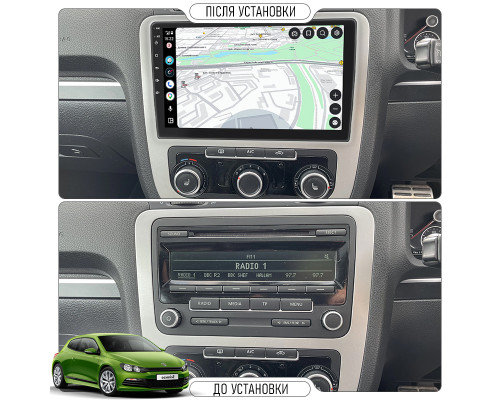 Штатная магнитола Lesko для Volkswagen Scirocco III 2008-2014 экран 9" 4/64Gb 4G Wi-Fi GPS Top