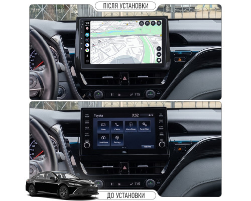 Штатная магнитола Lesko для Toyota Camry VIII (XV70) Рестайлинг 2020- экран 10" 2/32Gb 4G Wi-Fi GPS Top