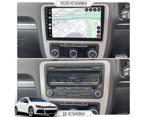 Штатная магнитола Lesko для Volkswagen Scirocco R I 2009-2014 экран 9" 4/64Gb CarPlay 4G Wi-Fi GPS Prime