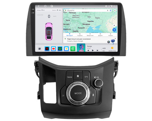 Штатная магнитола Lesko для Mazda CX-5 II Рестайлинг 2021-н.в экран 10" 4/64 QLED CarPlay 4G Wi-Fi GPS 360 Prime