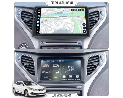 Штатная магнитола Lesko для Hyundai Grandeur V ver. 2 2014-2016 экран 9" 1/16Gb Wi-Fi GPS Base