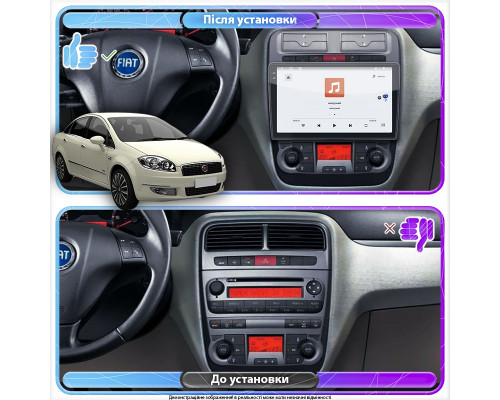 Штатная магнитола Lesko для Fiat Linea  2006-2018 экран 9" 4/64 QLED CarPlay 4G Wi-Fi GPS 360 Prime