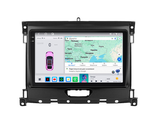 Штатная магнитола Lesko для Ford Ranger III Рестайлинг 2015-2019 экран 9" 4/64Gb CarPlay 4G Wi-Fi GPS Prime
