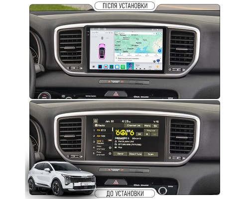 Штатная магнитола Lesko для Kia Sportage V 2021- н.в экран 10" 4/64 QLED CarPlay 4G Wi-Fi GPS 360 Prime