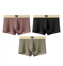 Набор мужских трусов боксеров B6425 Olive/Black/Brick Red из 3 шт 2XL
