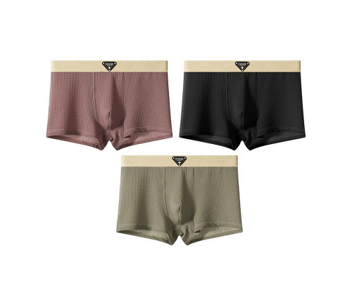 Набор мужских трусов боксеров B6425 Olive/Black/Brick Red из 3 шт XL