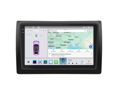 Штатная магнитола Lesko для Fiat Stilo  2001-2007 экран 9" 4/64 QLED CarPlay 4G Wi-Fi GPS 360 Prime