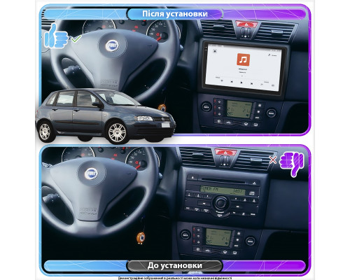 Штатная магнитола Lesko для Fiat Stilo  2001-2007 экран 9" 4/64 QLED CarPlay 4G Wi-Fi GPS 360 Prime