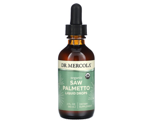 Со пальметто, Saw Palmetto, Dr. Mercola, органік, рідкі краплі, 60 мл