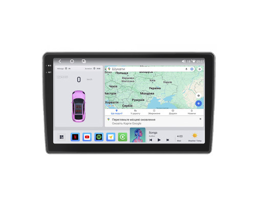 Штатная магнитола Lesko для Ford C-MAX I 2003-2007 экран 9" 4/64 QLED CarPlay 4G Wi-Fi GPS 360 Prime