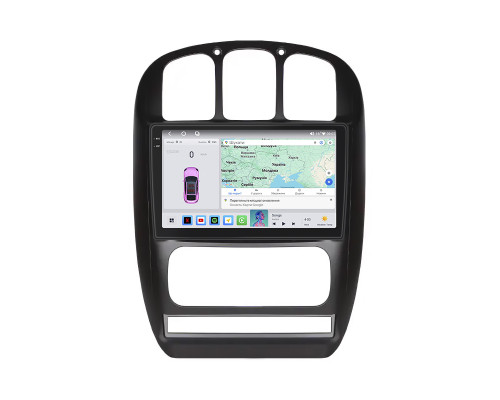 Штатная магнитола Lesko для Chrysler Voyager IV Рестайлинг 2004-2008 экран 10" 4/64 QLED CarPlay 4G Wi-Fi GPS 360 Prime