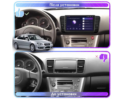Штатная магнитола Lesko для Subaru Legacy IV 2003-2006 экран 9" 6/128Gb 4G Wi-Fi GPS Top